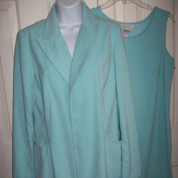 Blue Dress And Jacket Set Size 10